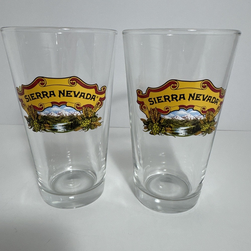 SIERRA NEVADA Brewing Co. Pint Beer Glass California North Carolina Lot‎ Of 2